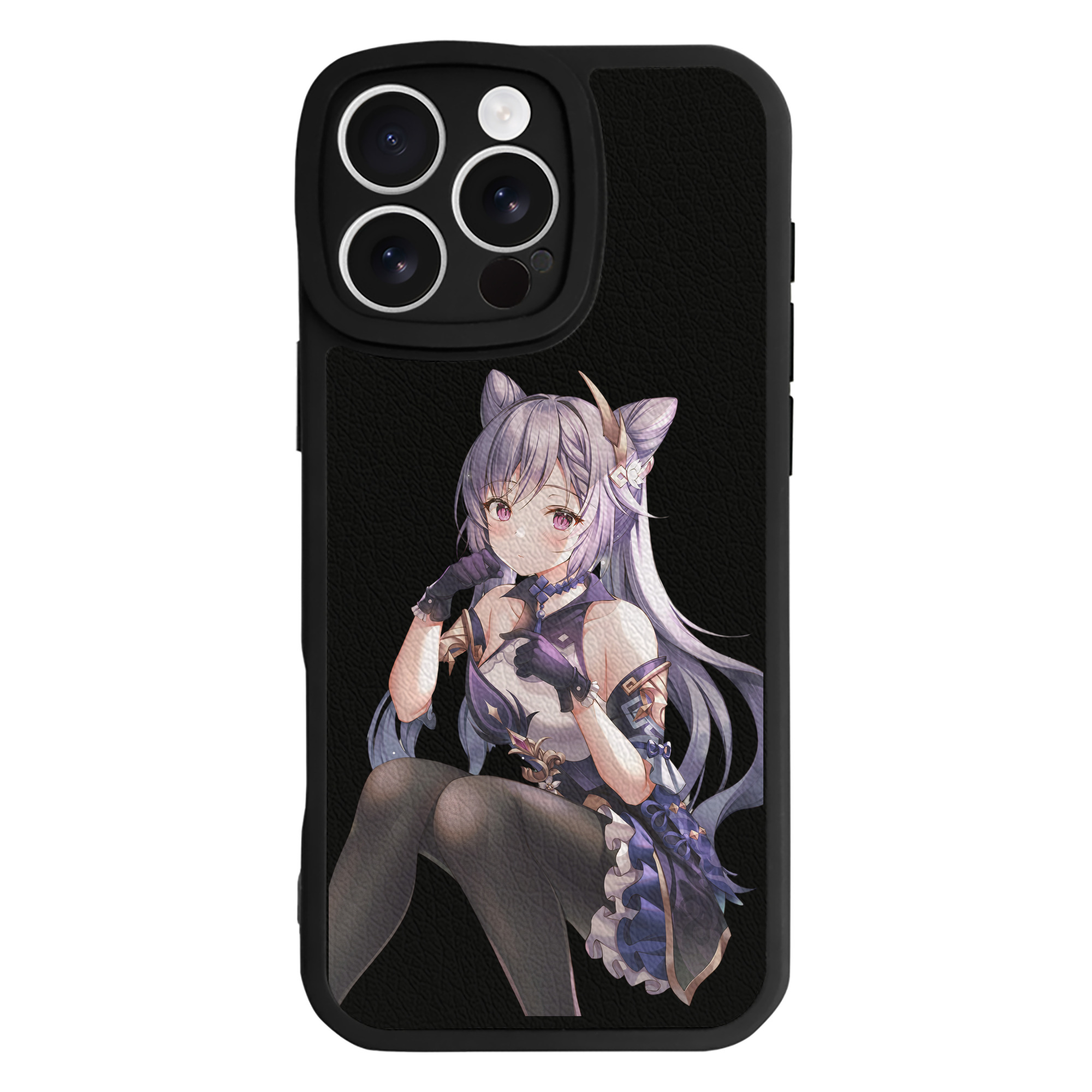 げんし神 刻晴 こくせい genshin Kokusei 【iPhone 16シリーズ対応】シリコンスマホケース（レザー調） 材質：シリコン